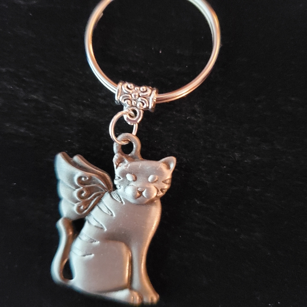 Guardian Angel Kitty Key Ring